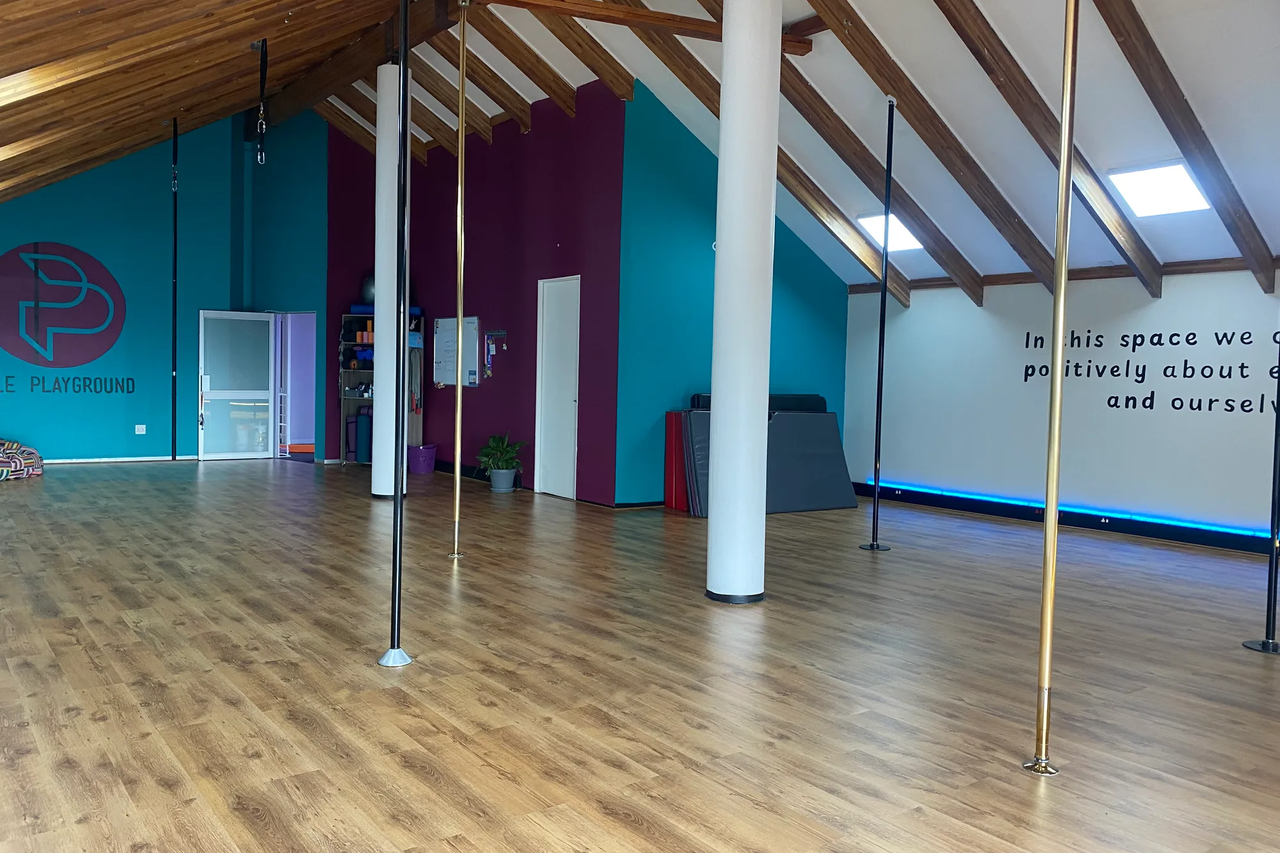 Studio 2 - flying pole . Brass. Chrome .lyra
